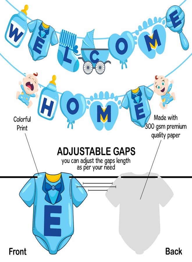 Zyozique Baby Boy Welcome Home Decoration Kit Paper Banner with Balloons for Baby Shower / Welcome Party / Birthday Party Supplies(Pack of 26) - Image 4